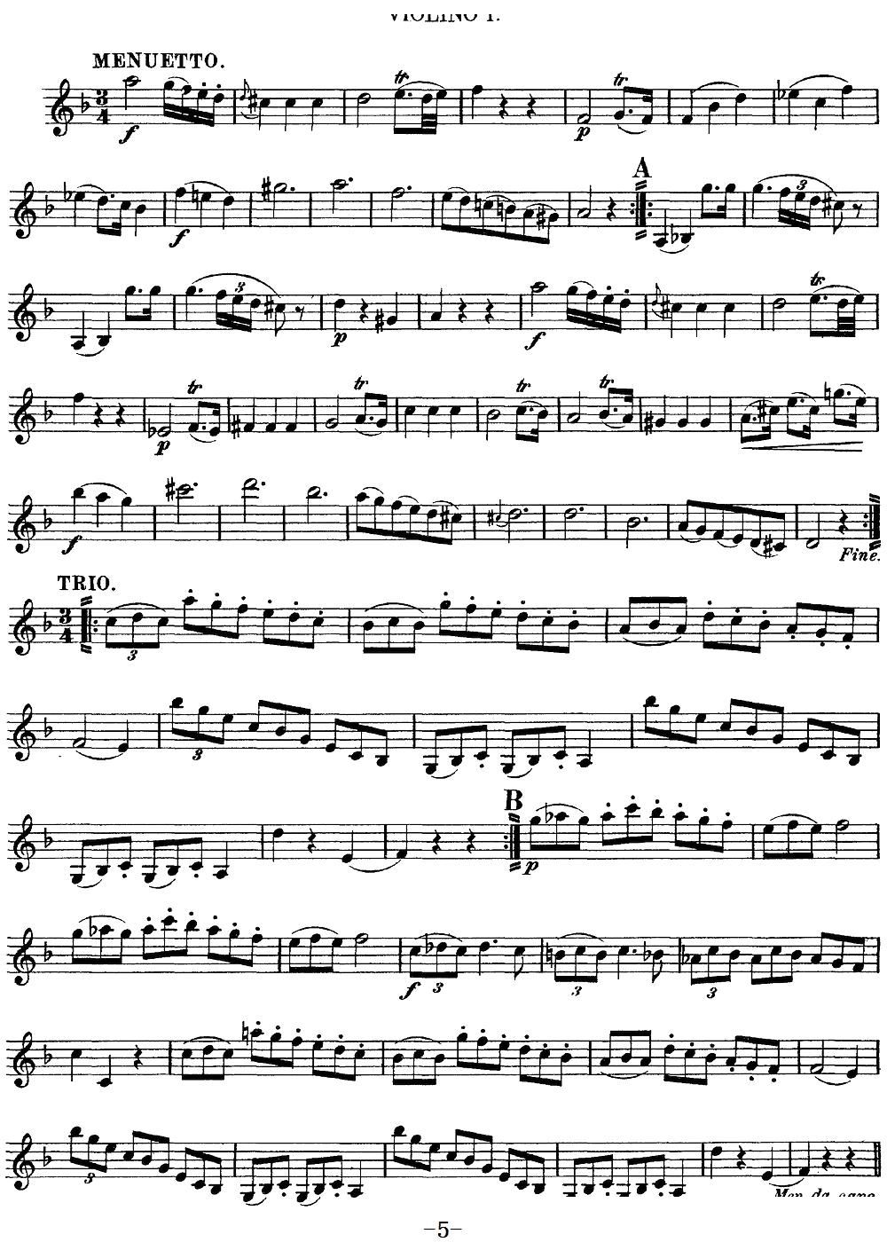 Mozart Quartet No 13 in D Minor K 173 Violin 1(十字及以上)5