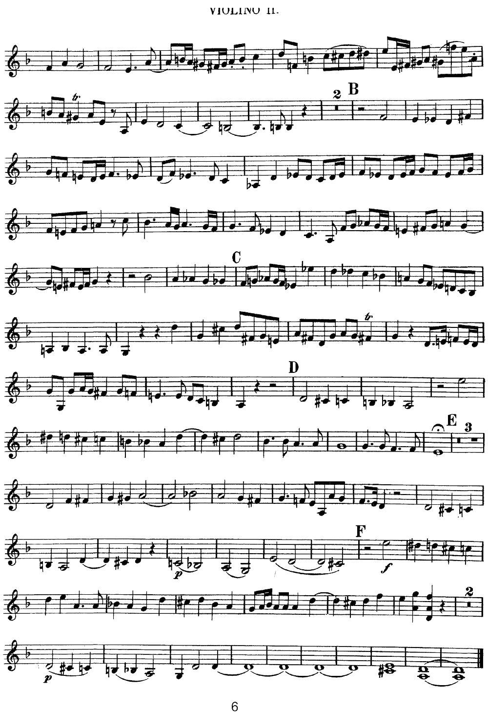 Mozart Quartet No 13 in D Minor K 173 Violin 2(十字及以上)6