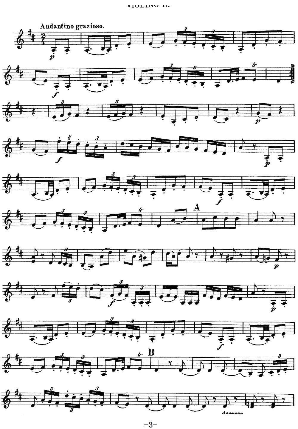 Mozart Quartet No 13 in D Minor K 173 Violin 2(十字及以上)3