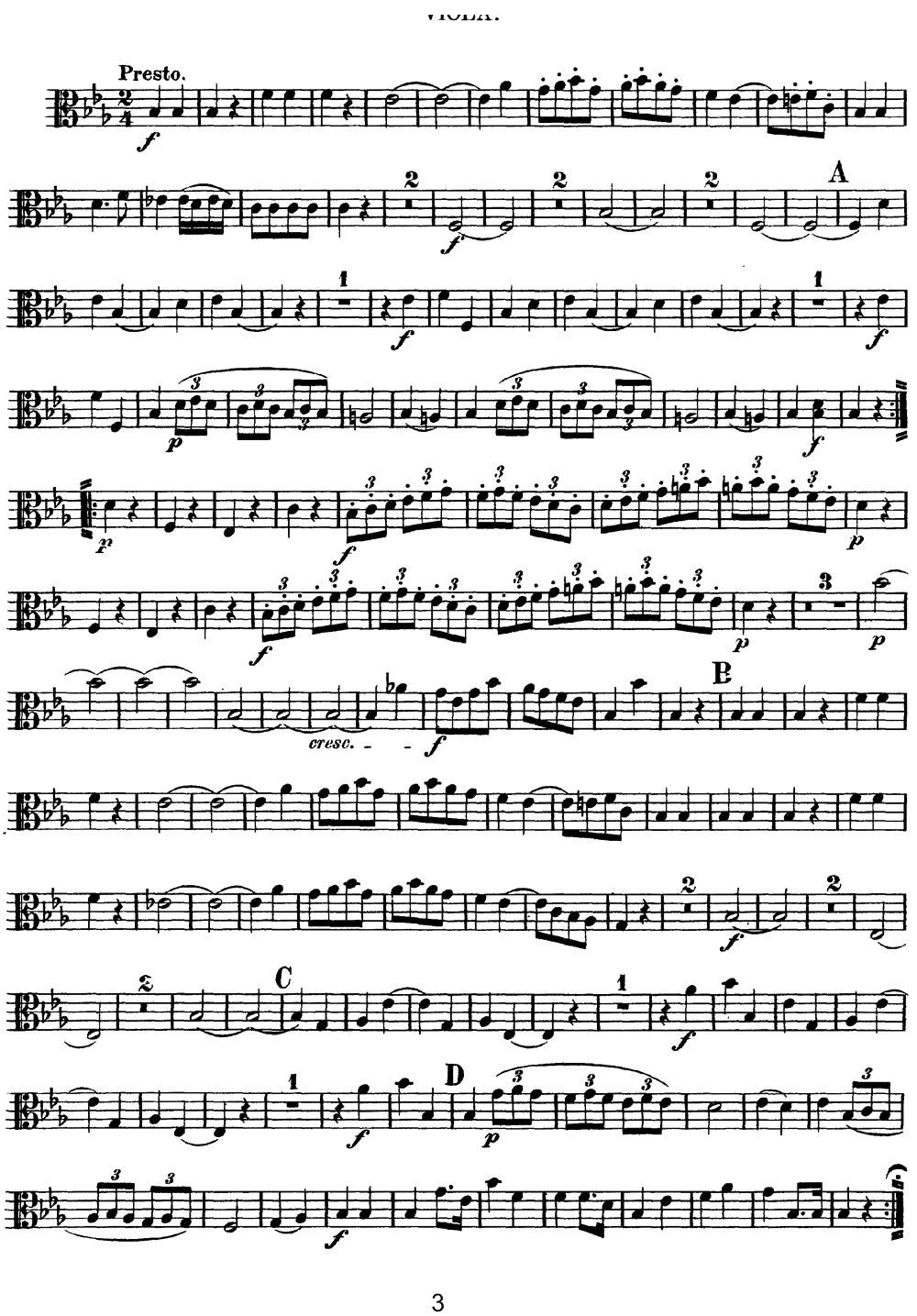 Mozart Quartet No 7 in Eb Major K 160 Viola(十字及以上)3
