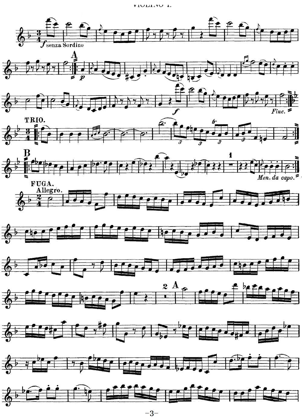 Mozart Quartet No 8 in F Major K 168 Violin 1(十字及以上)3