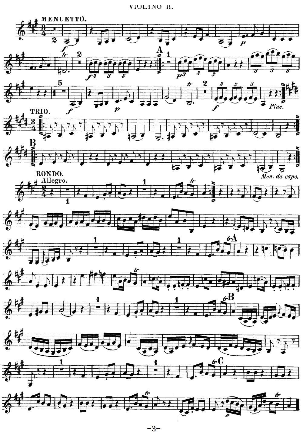 Mozart Quartet No 9 in A Major K 169 Violin 2(十字及以上)3
