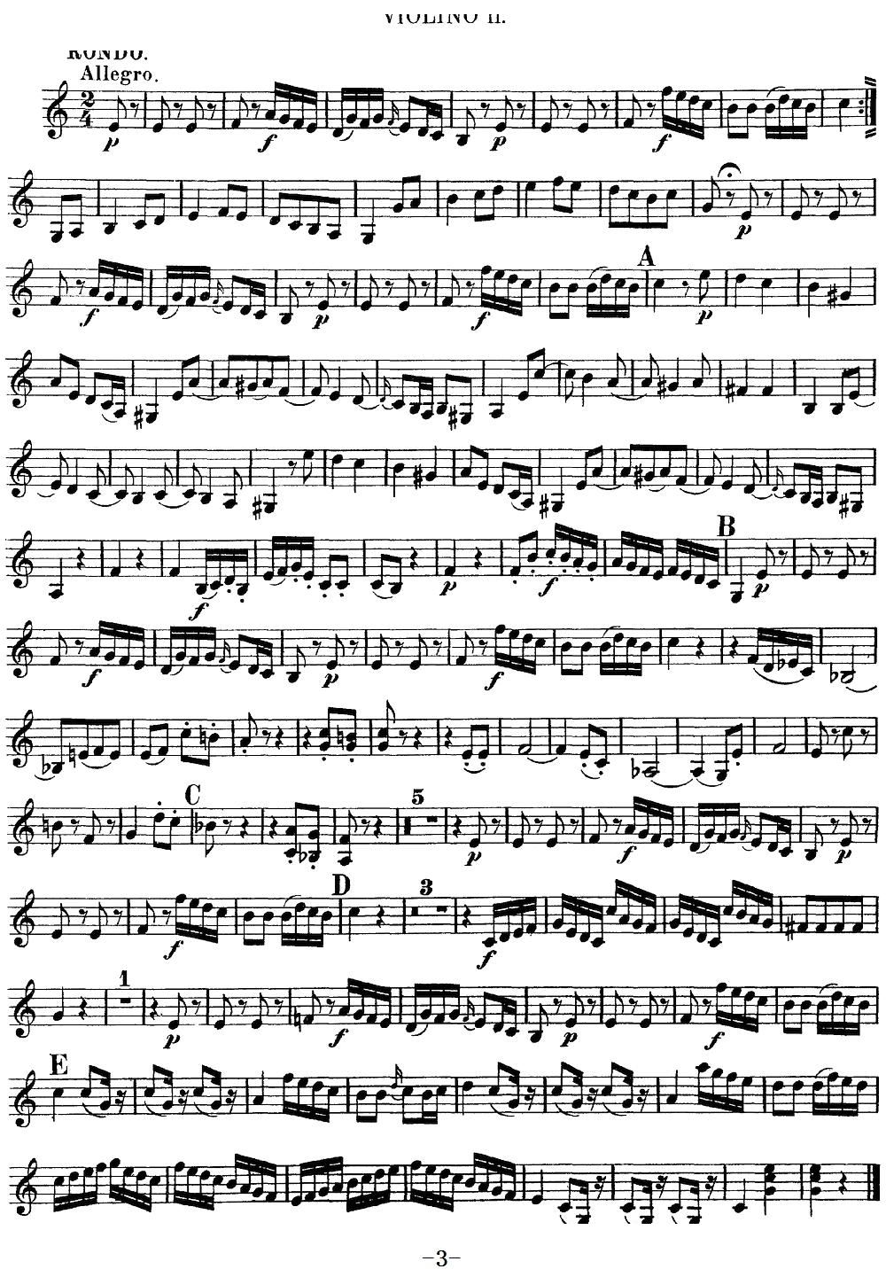 Mozart Quartet No 10 in C Major K 170 Violin 2(十字及以上)3