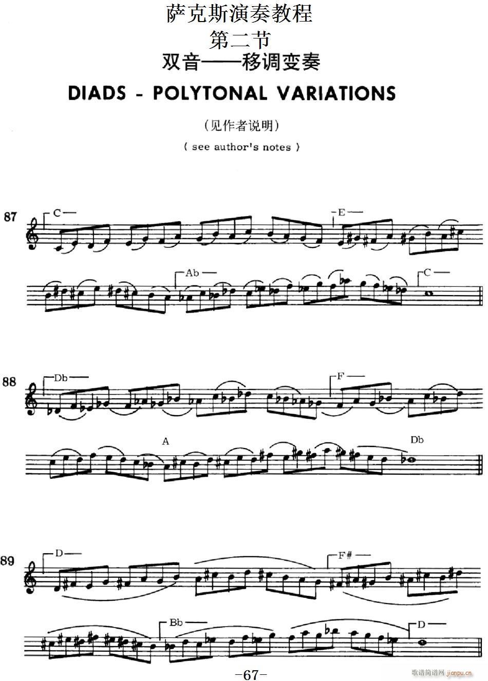 萨克斯演奏教程第二节 双音 移调变奏(十字及以上)1