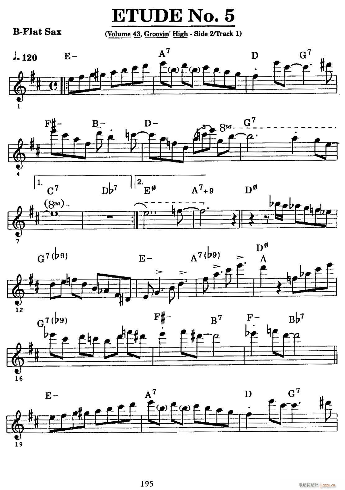 ETUDE No 5 高音萨克斯超吹练习曲(十字及以上)1