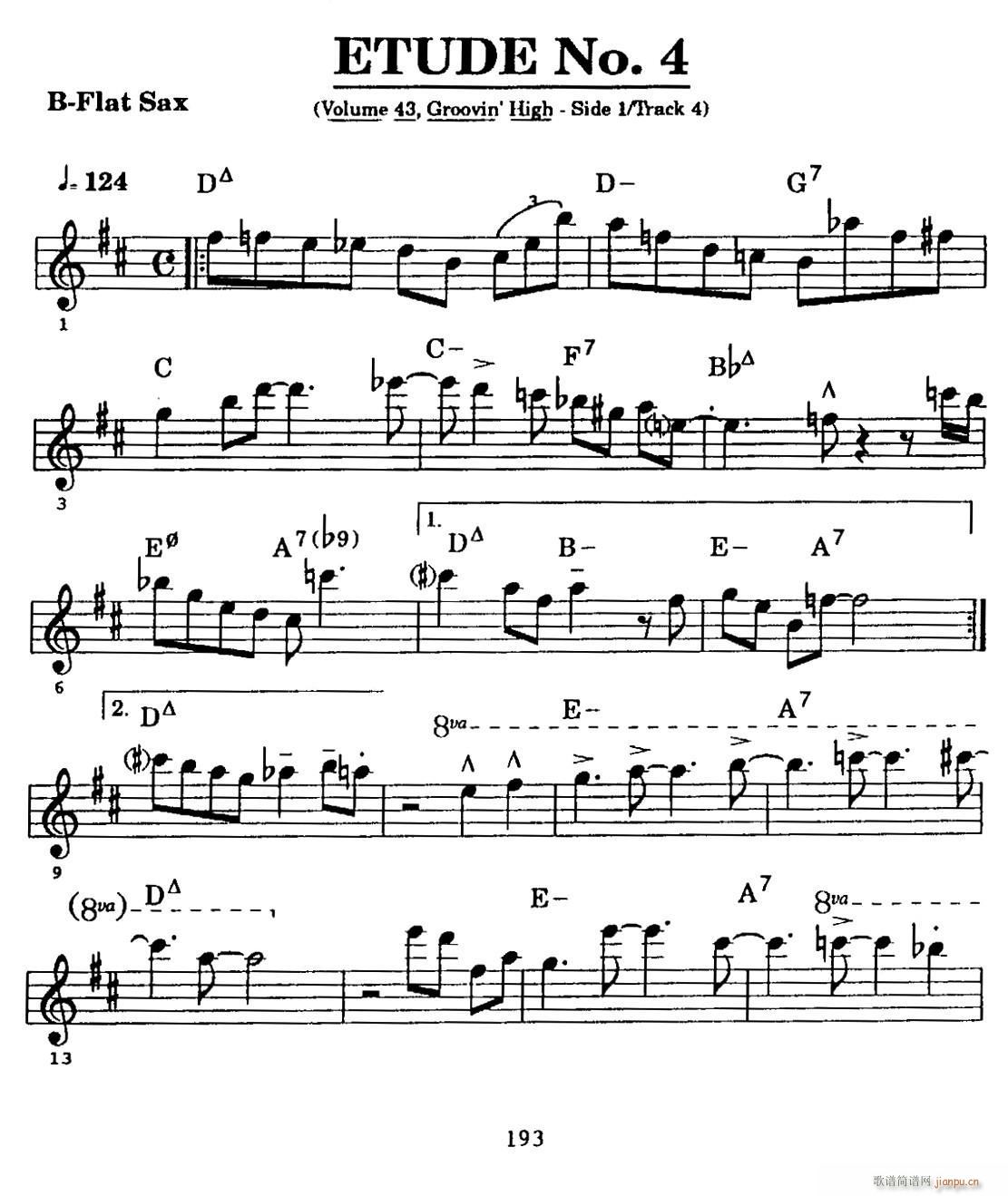 ETUDE No 4 高音萨克斯超吹练习曲(十字及以上)1