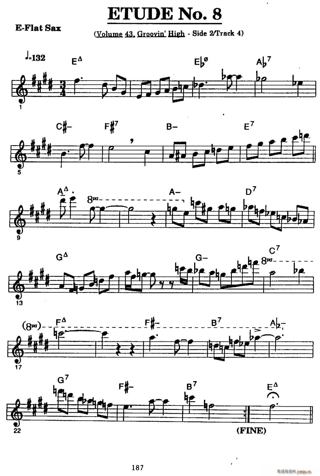 ETUDE No 8 中音萨克斯超吹练习曲(十字及以上)1