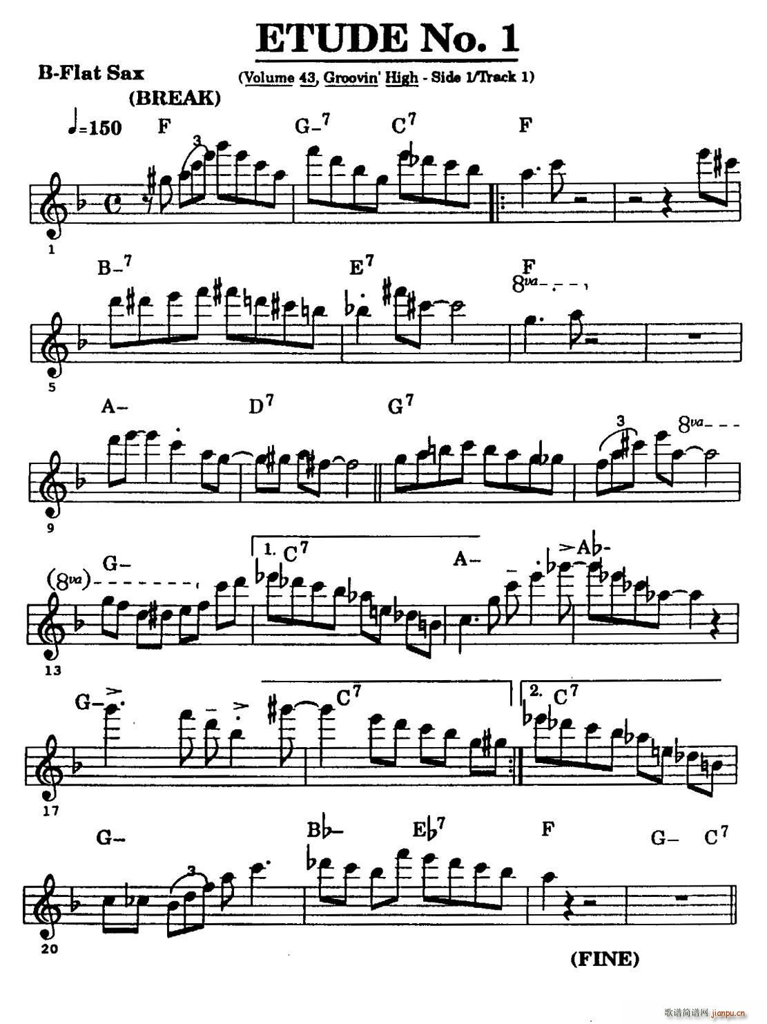 ETUDE No 1 高音萨克斯超吹练习曲(十字及以上)1