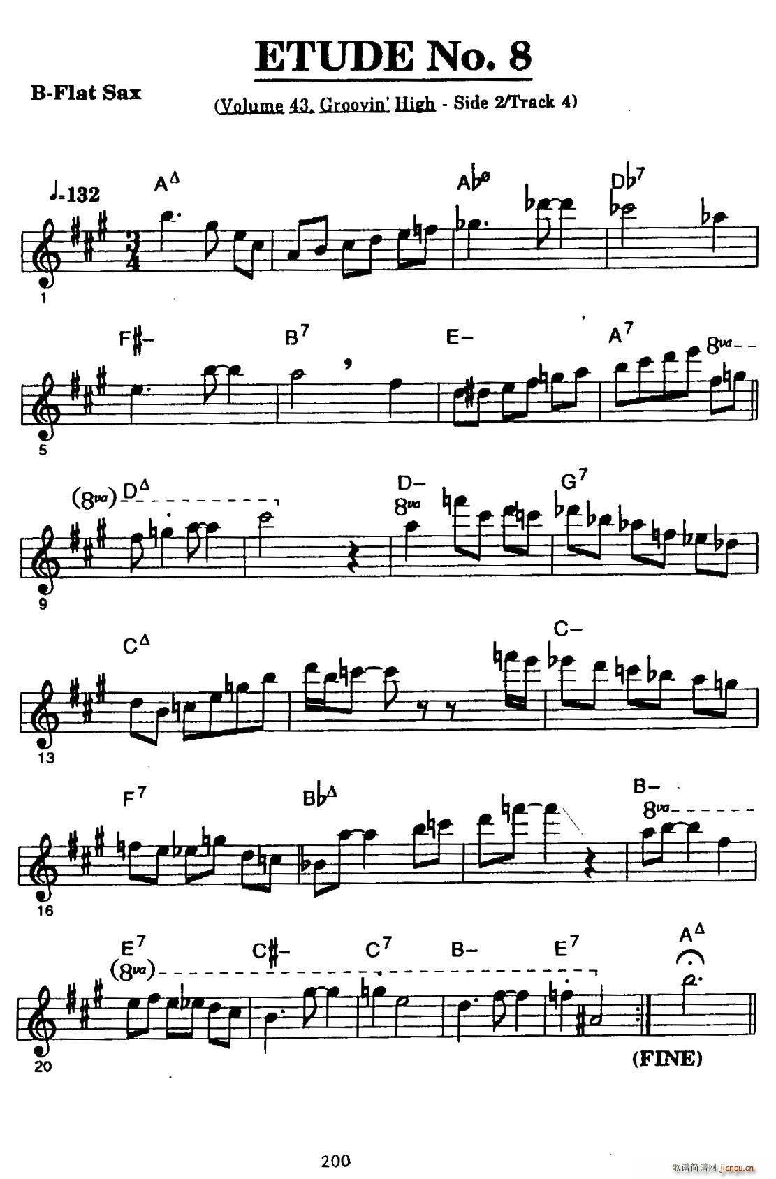 ETUDE No 8 高音萨克斯超吹练习曲(十字及以上)1