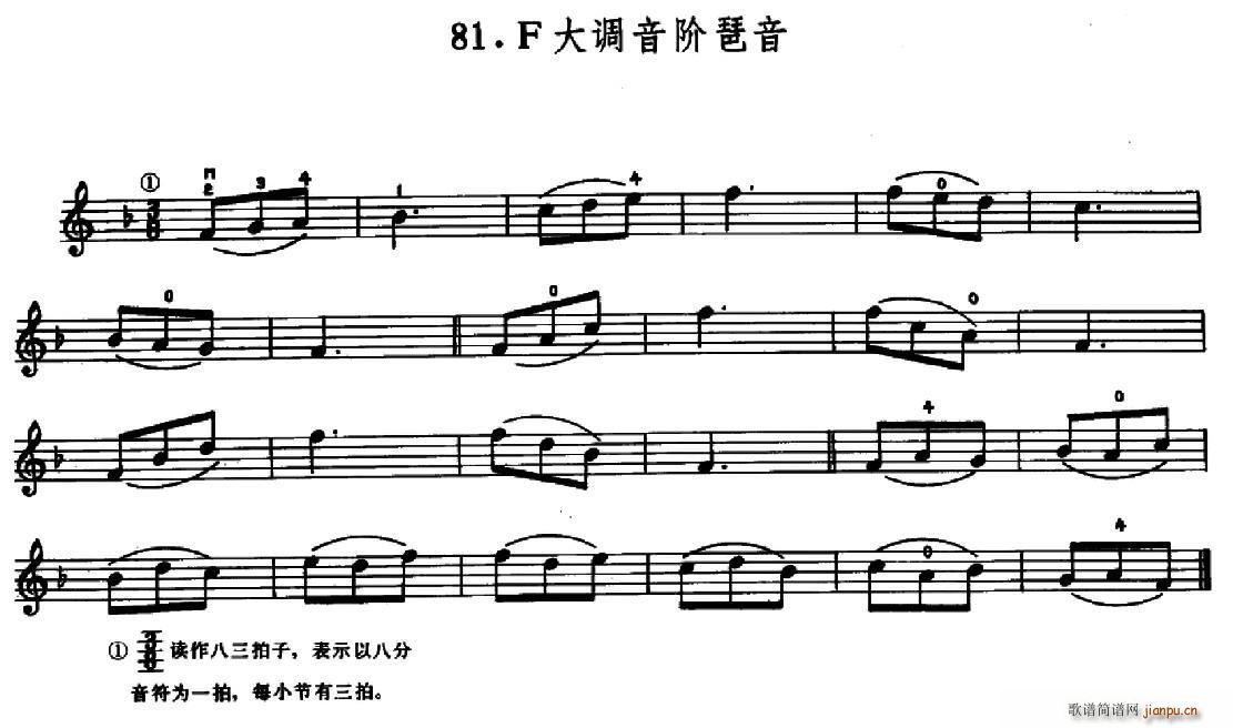 学琴之路练习曲81 F大调音阶琶音(十字及以上)1