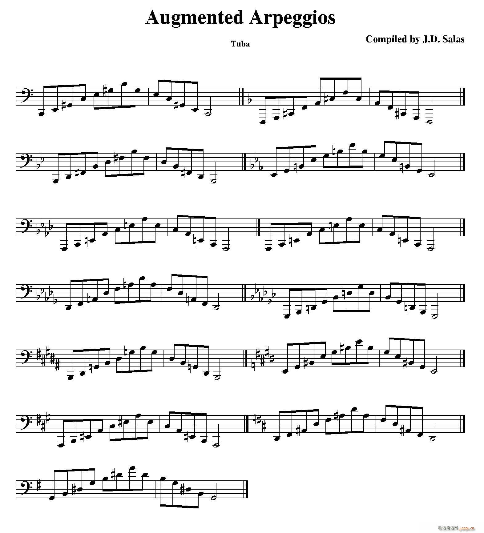 Augmented Arpeggios Tuba 大号练习教材选曲(十字及以上)1