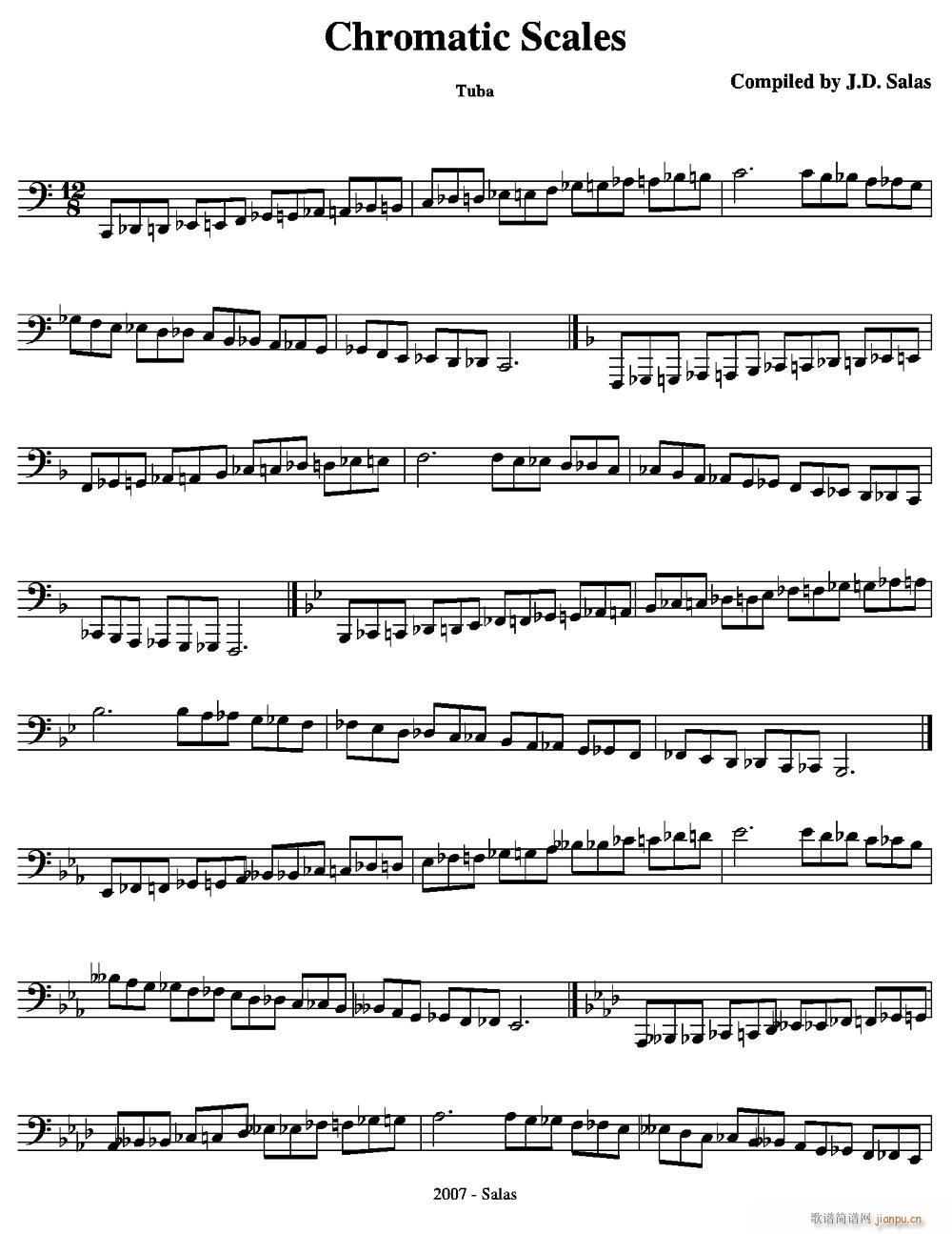 Chromatic Scales Tuba 大号练习教材选曲(十字及以上)1