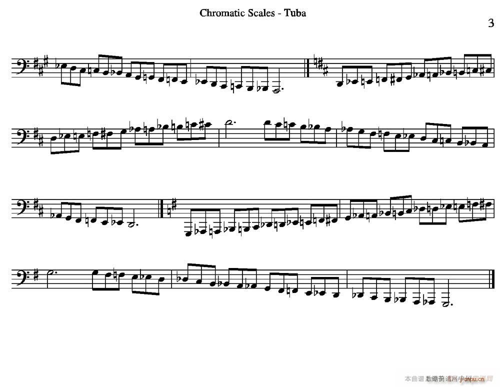 Chromatic Scales Tuba 大号练习教材选曲(十字及以上)3