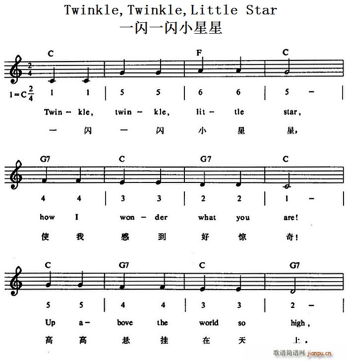 TwinkleTwinkleLittle Star 一闪一闪小星星(十字及以上)1
