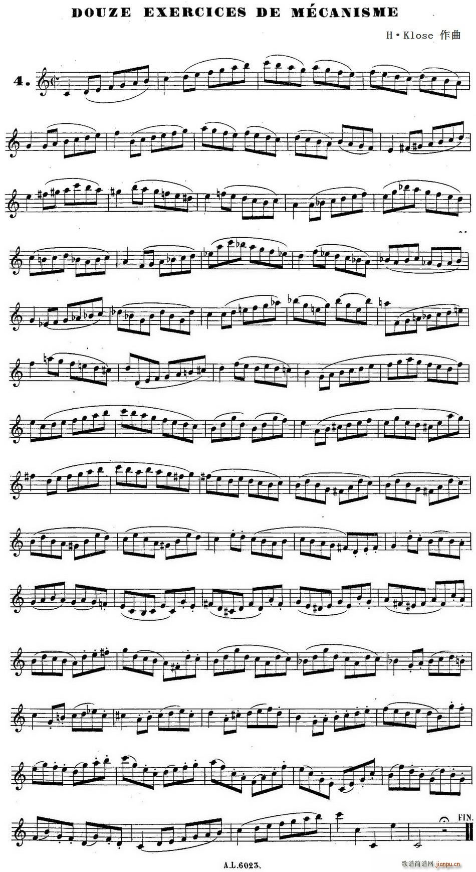 H Klose练习曲 douze exercices de mecanisme 4(十字及以上)1