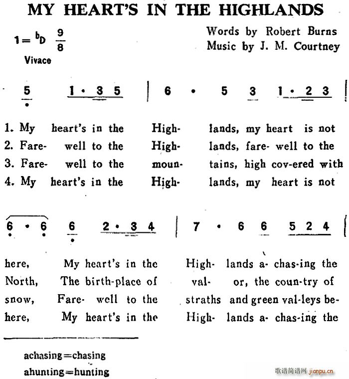 MY HEART S IN THE HIGHLANDS 我心怀念高原(十字及以上)1