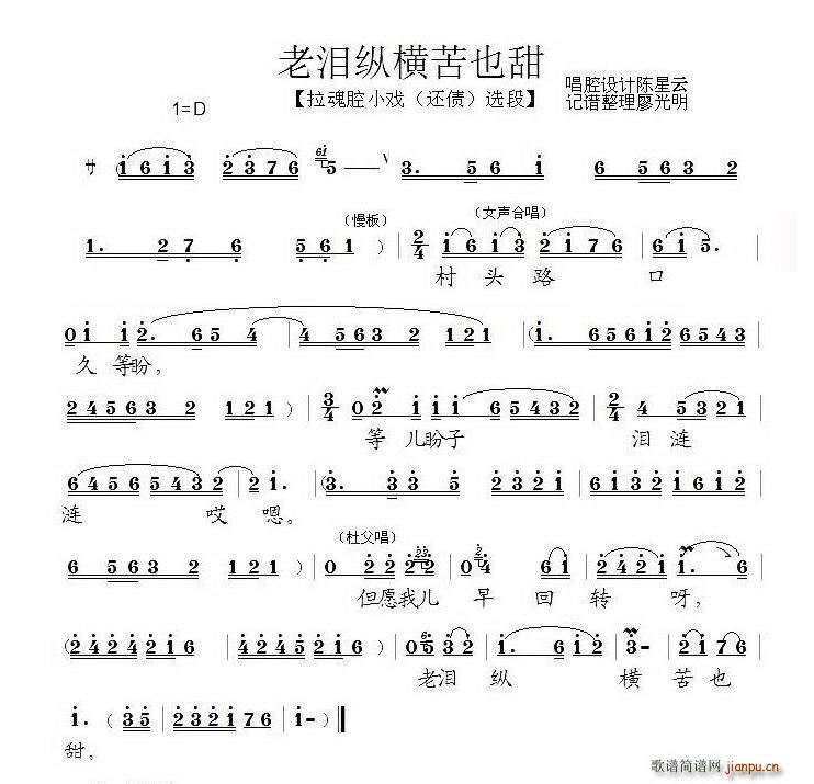 老泪纵横苦也甜 泗州戏 还债 选段(十字及以上)1