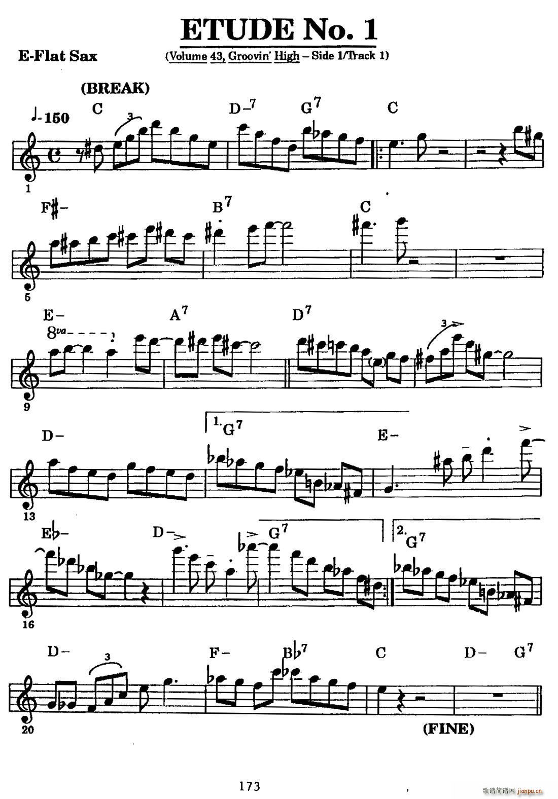爵士乐超吹练习曲 一(十字及以上)1