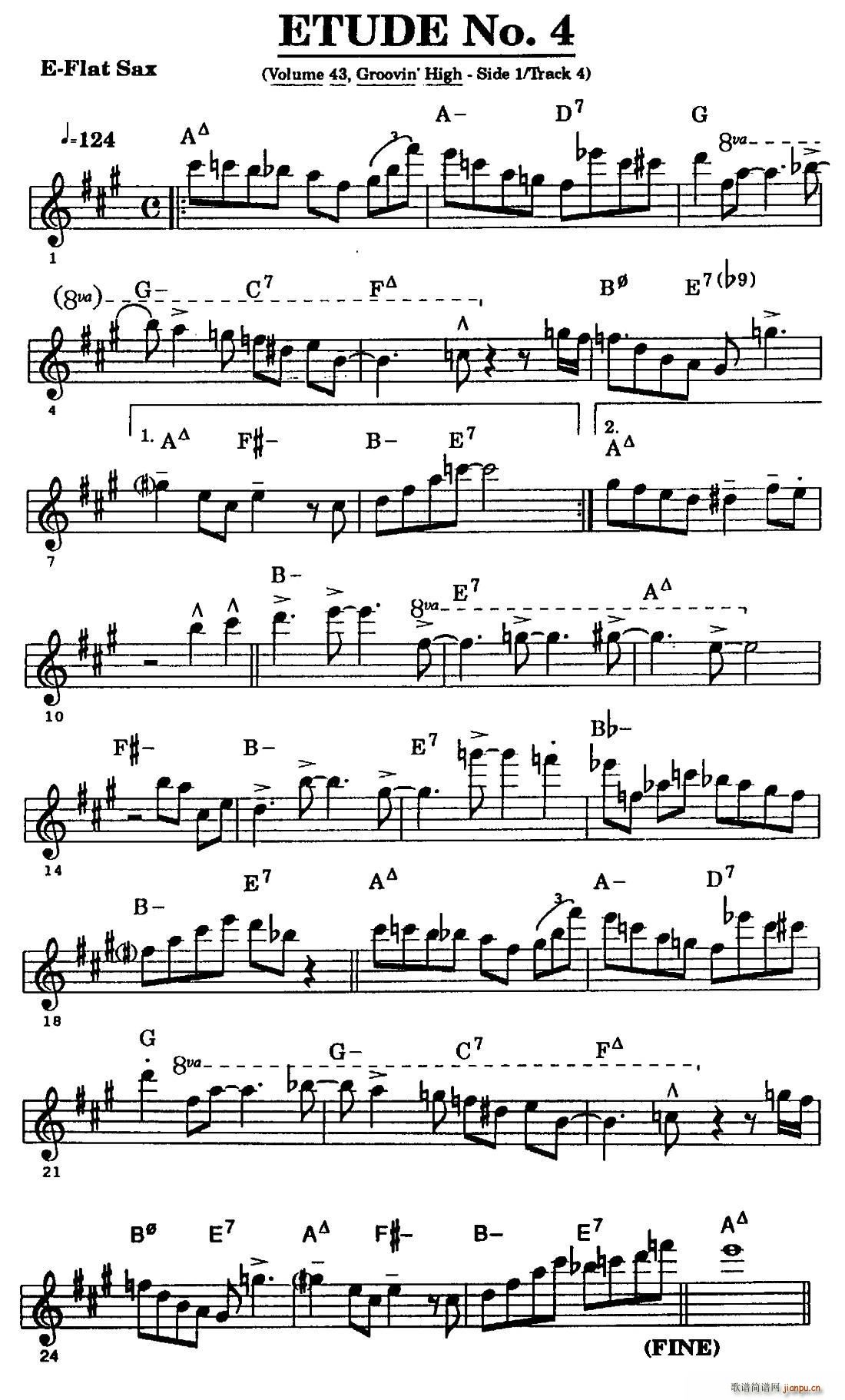 爵士乐超吹练习曲 四(十字及以上)1