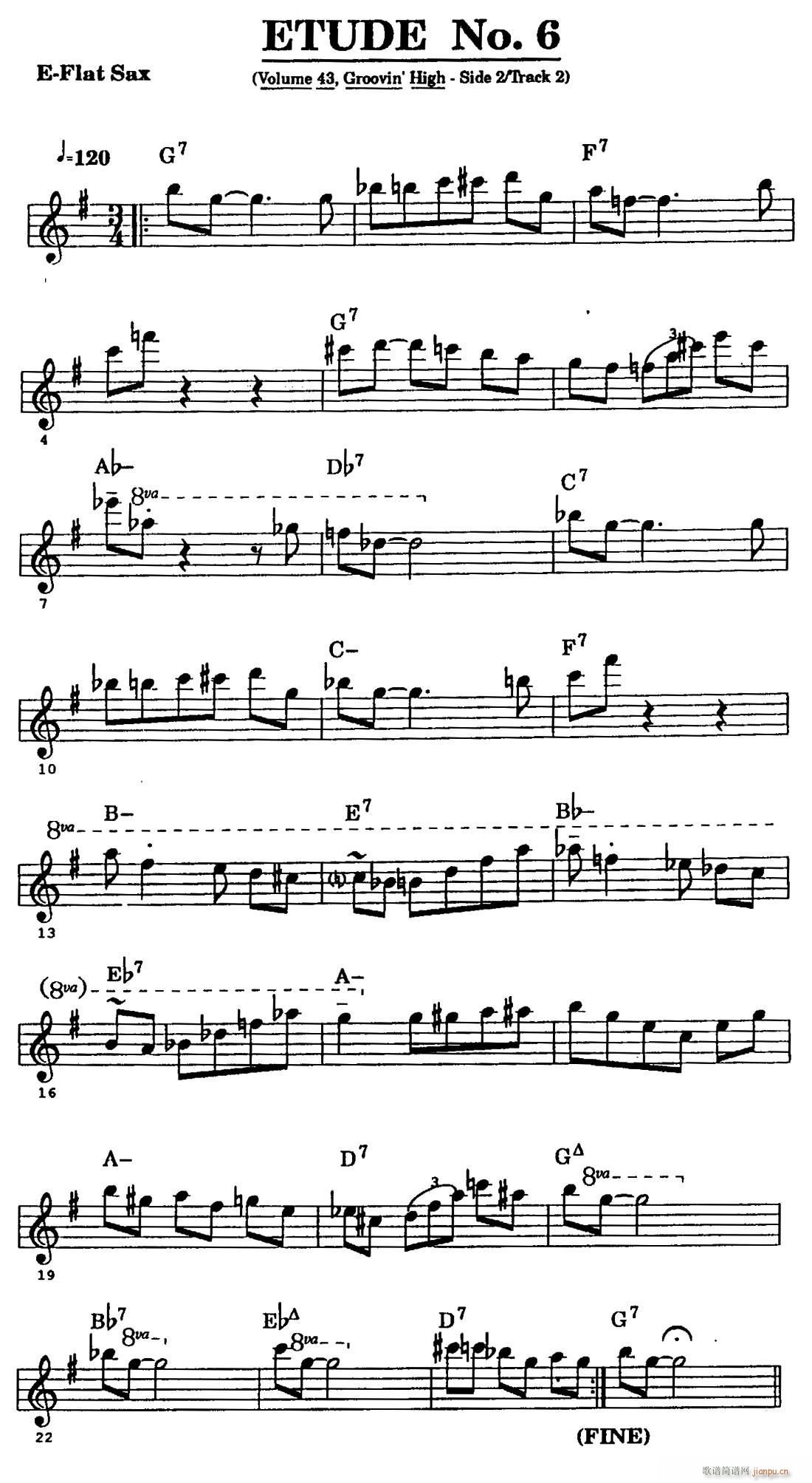 爵士乐超吹练习曲 六(十字及以上)1