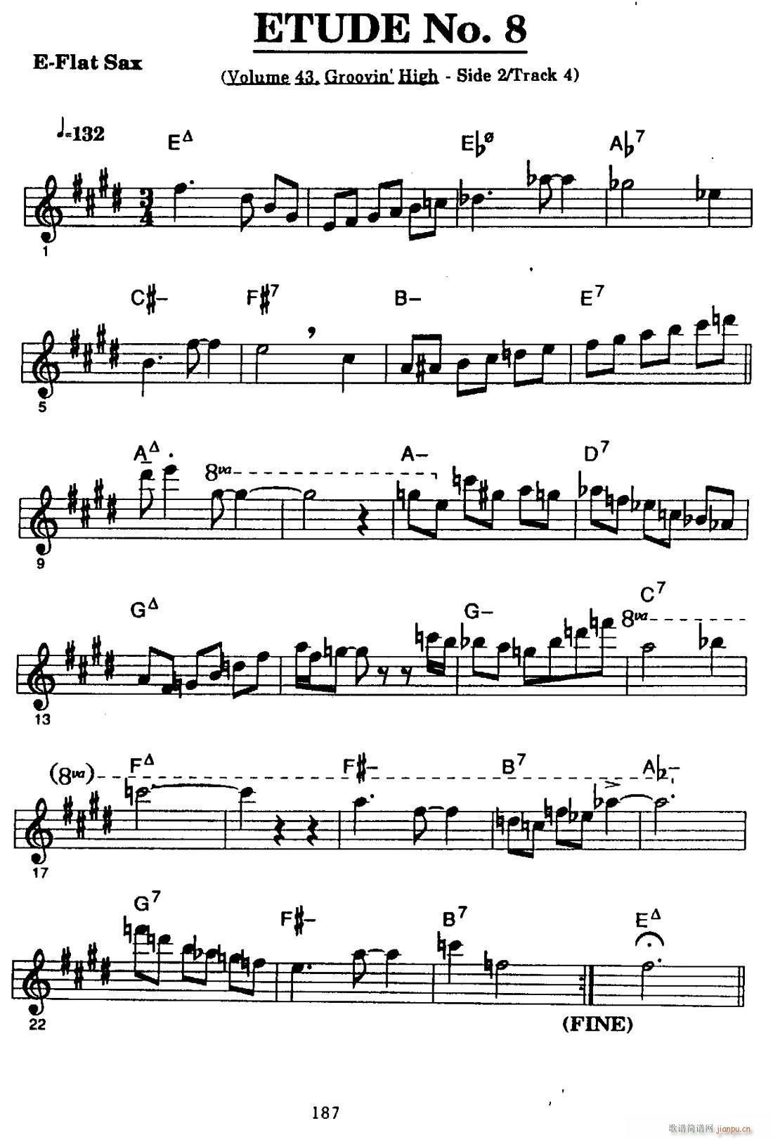 爵士乐超吹练习曲 八(十字及以上)1