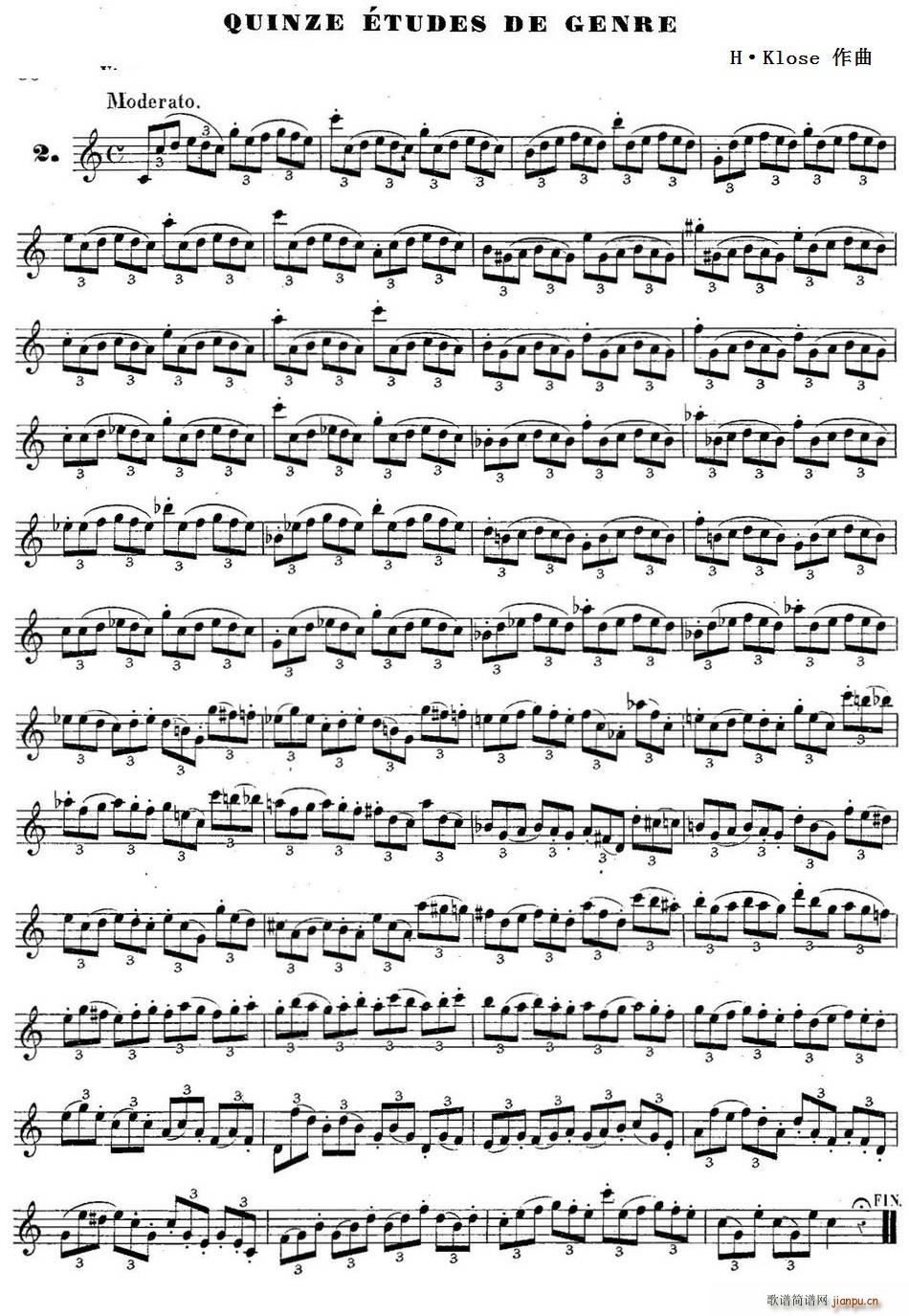 H Klose练习曲 Quinze etudes de genre 2(十字及以上)1