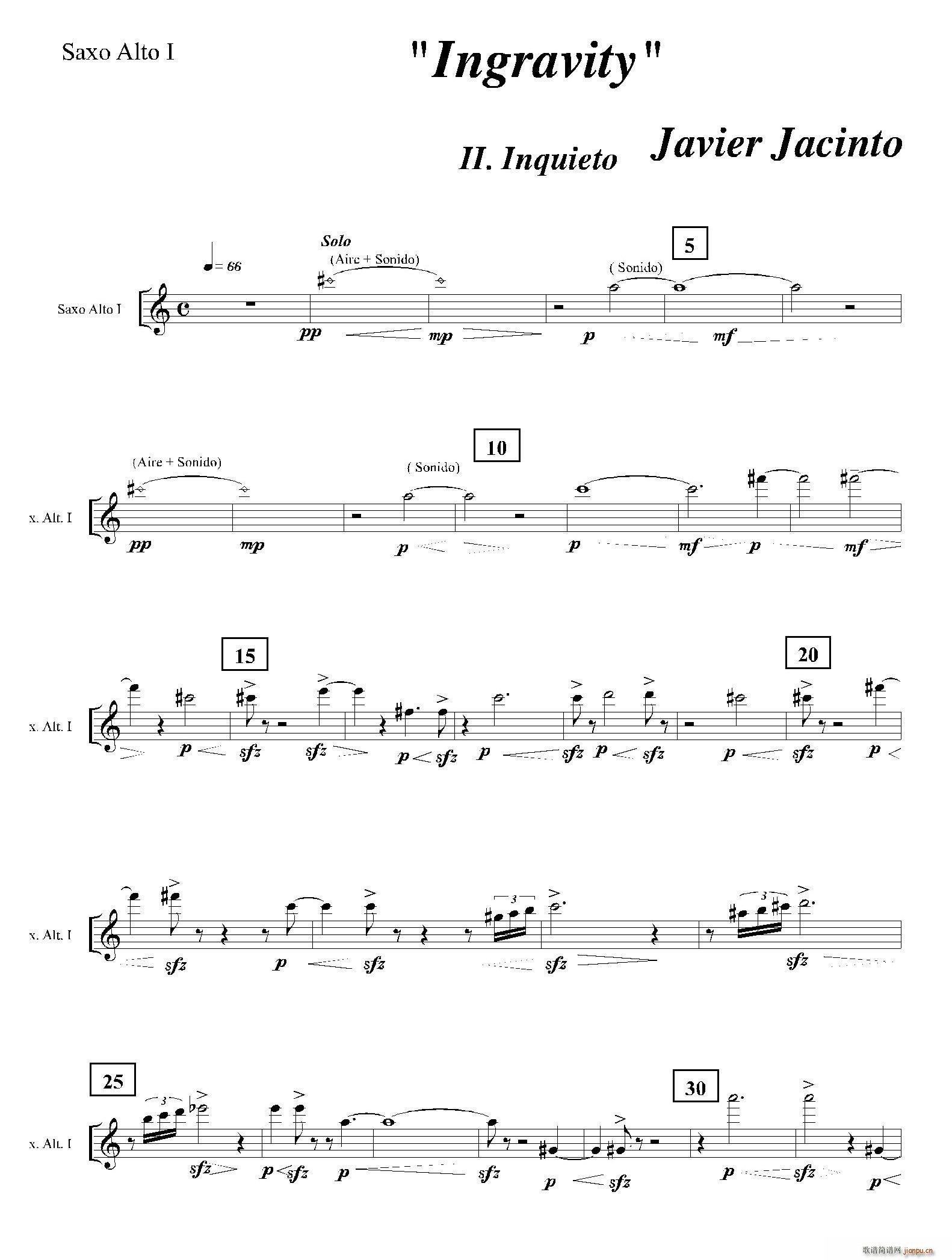 Ingravity 第二乐章 第一中音萨克斯(十字及以上)1