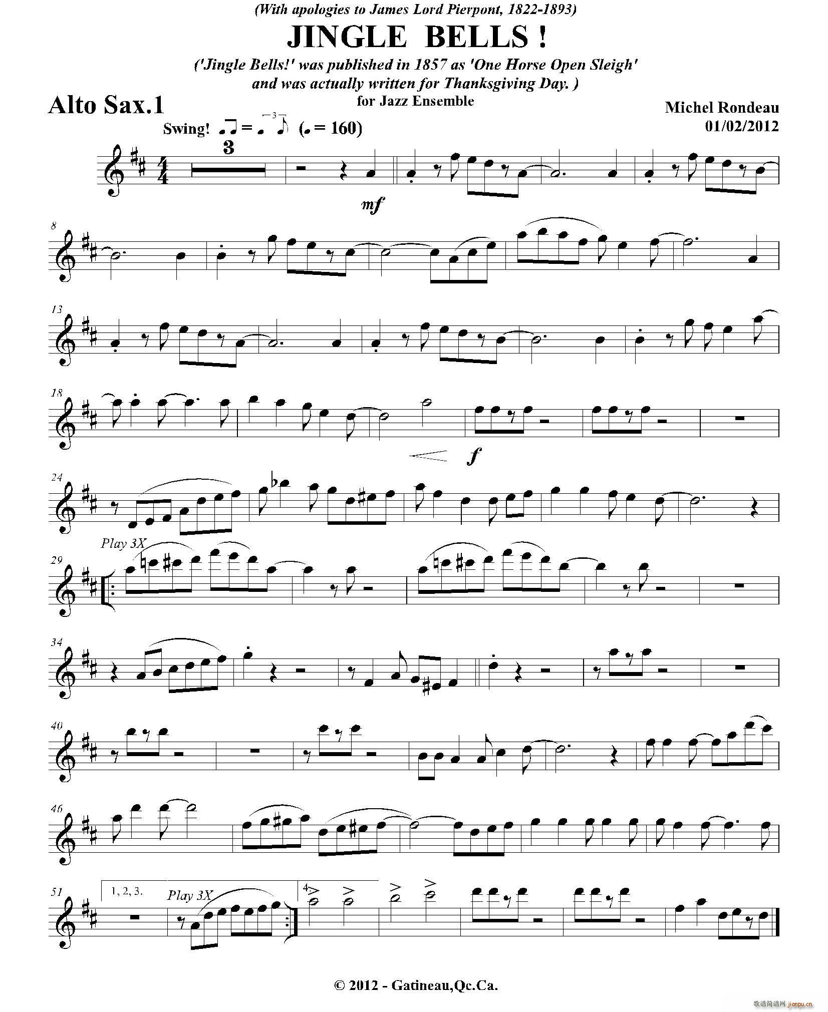 JINGLE BELLS 第一中音萨克斯(十字及以上)1
