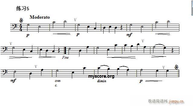 低音谱表视唱练习曲5(十字及以上)1