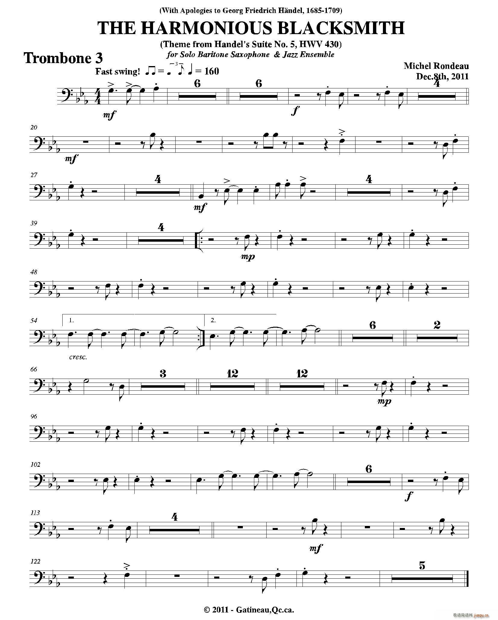 THE HARMONIOUS BLACKSMITH 第三长号(十字及以上)1