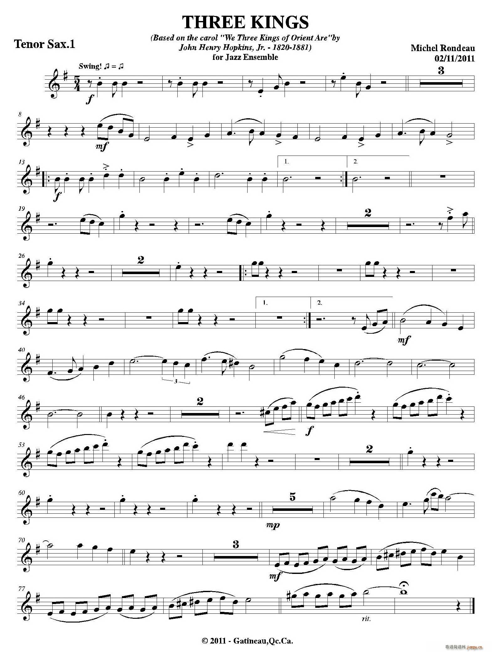 THREE KINGS 第一次中音萨克斯(十字及以上)1