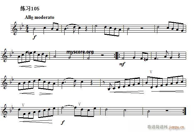 快速入门 附录 视唱浅易经典练习曲 105(十字及以上)1