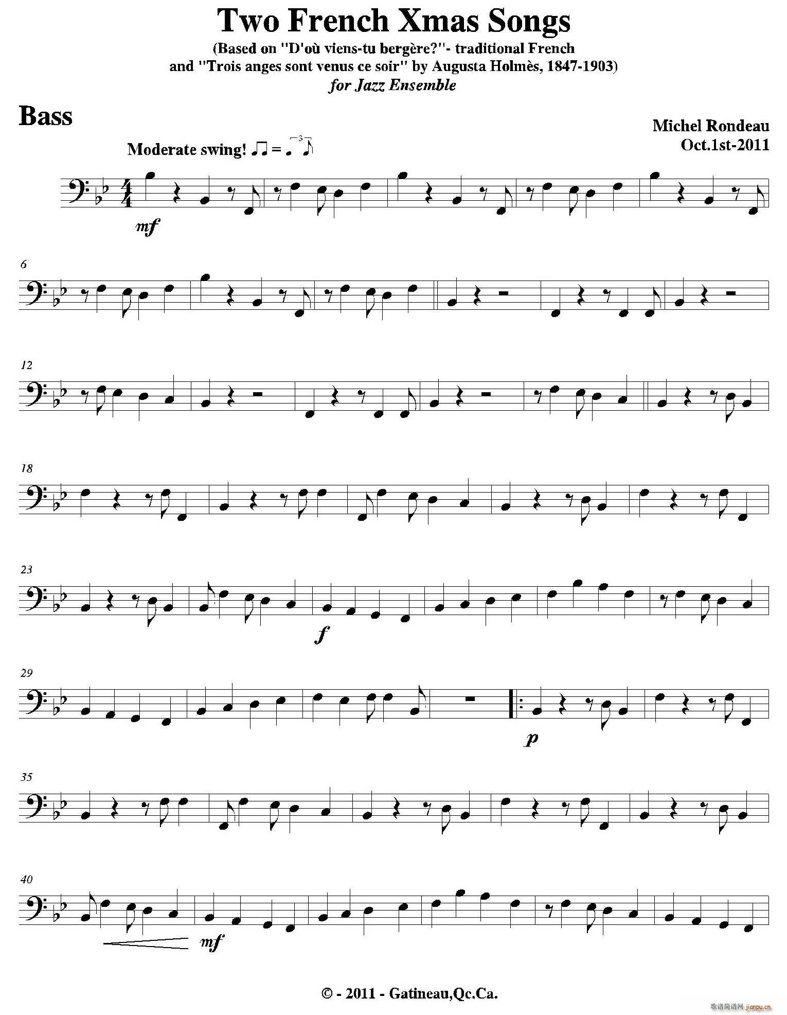 Two French Xmas Songs 贝司(十字及以上)1