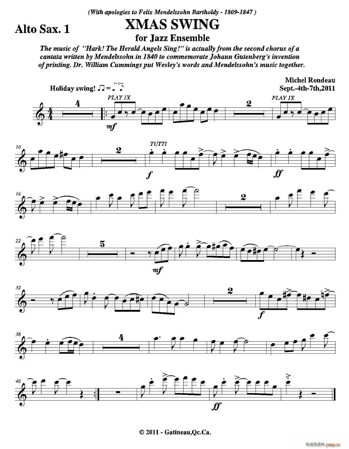 XMAS SWING 第一中音萨克斯(十字及以上)1