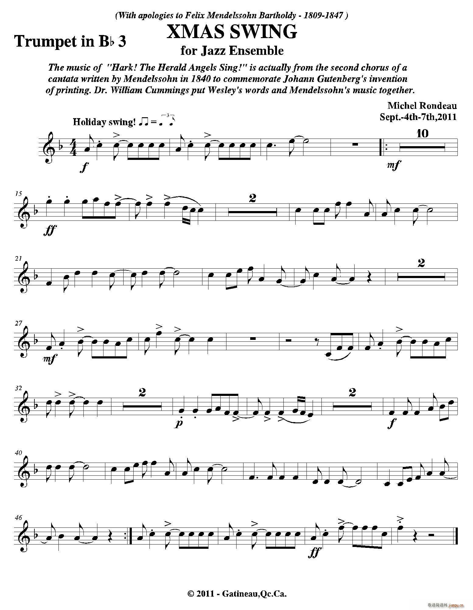 XMAS SWING 第三降B小号(十字及以上)1