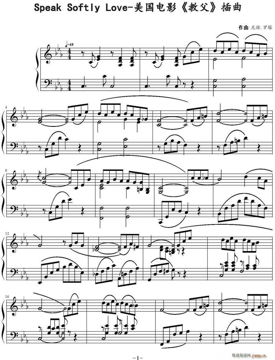 Speak Softly Love 电影 教父 主题曲(十字及以上)1