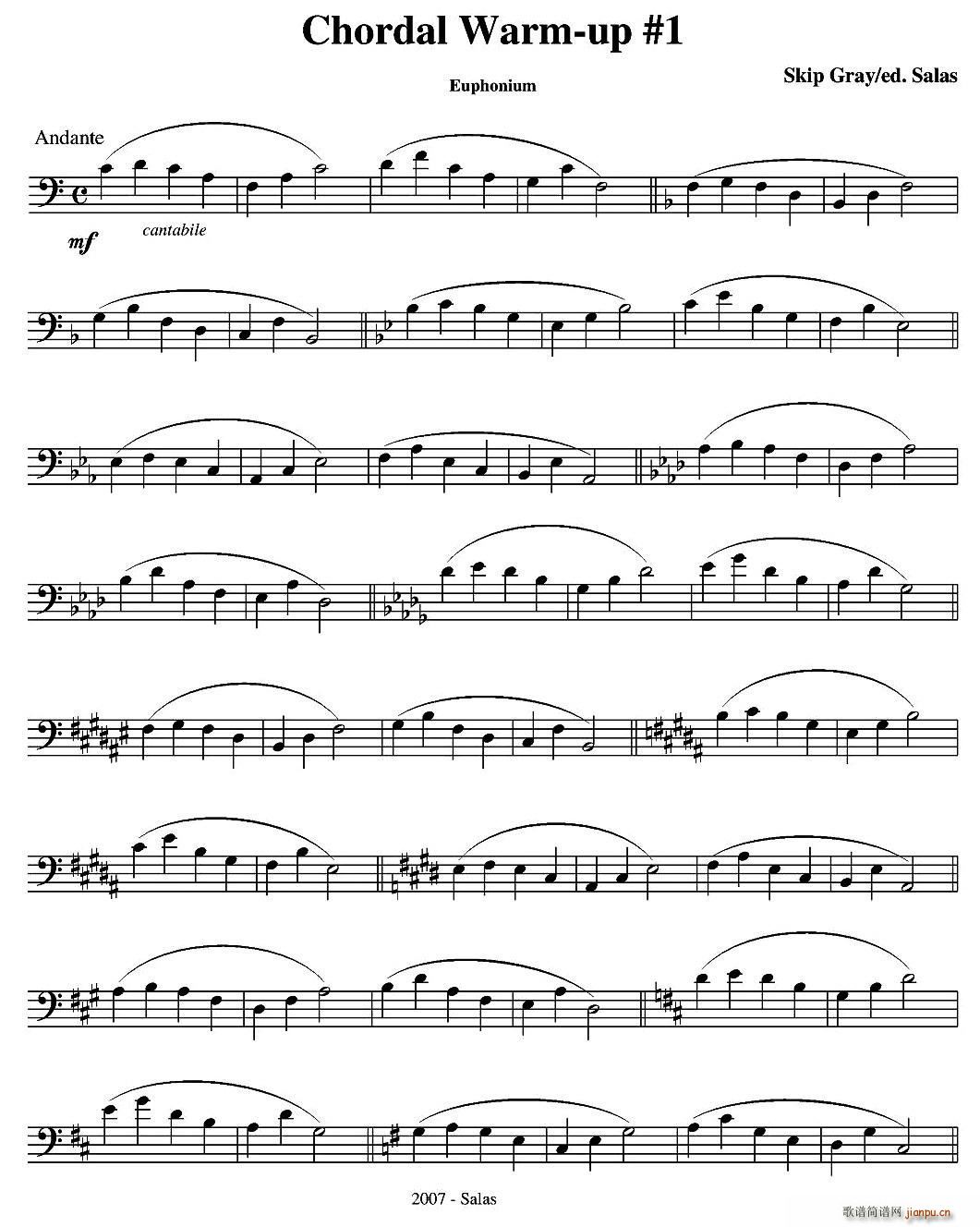 Chordal Warm up Euphonium 大号练习教材选曲 铜管(十字及以上)1