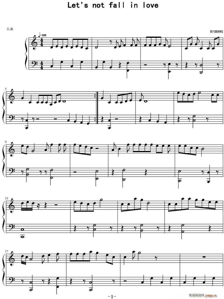 Let s not fall in love(十字及以上)1