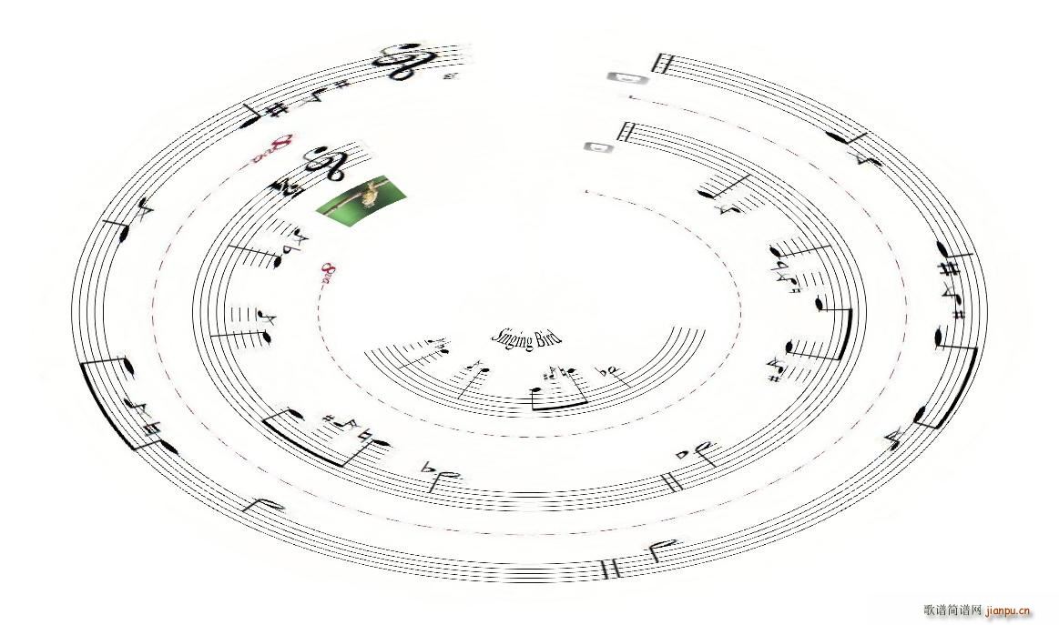 北窗外的鸟儿啁啾谱图 趣味音画(十字及以上)1