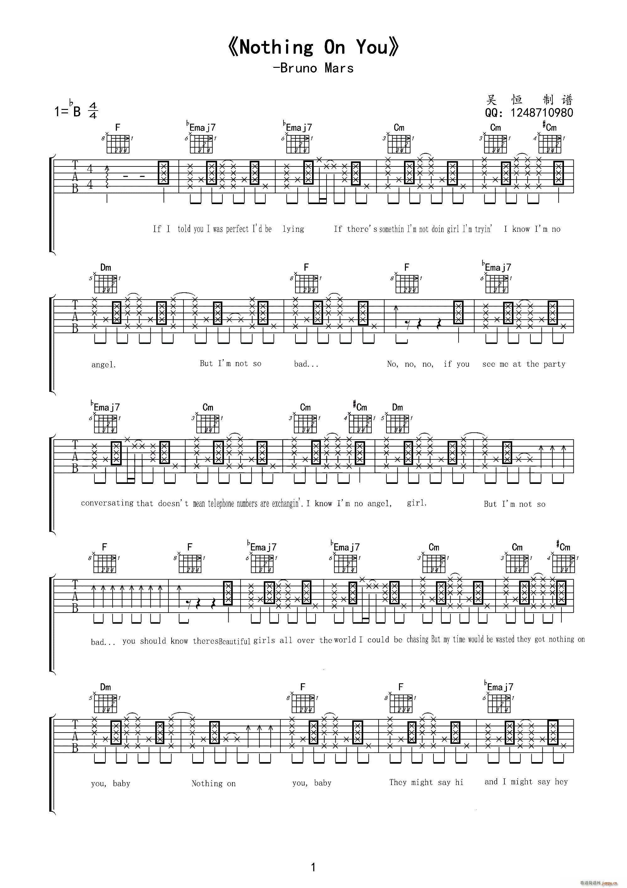 nothing on you(十字及以上)1