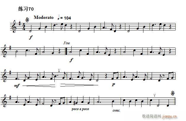 快速入门 附录 视唱浅易经典练习曲 70(十字及以上)1