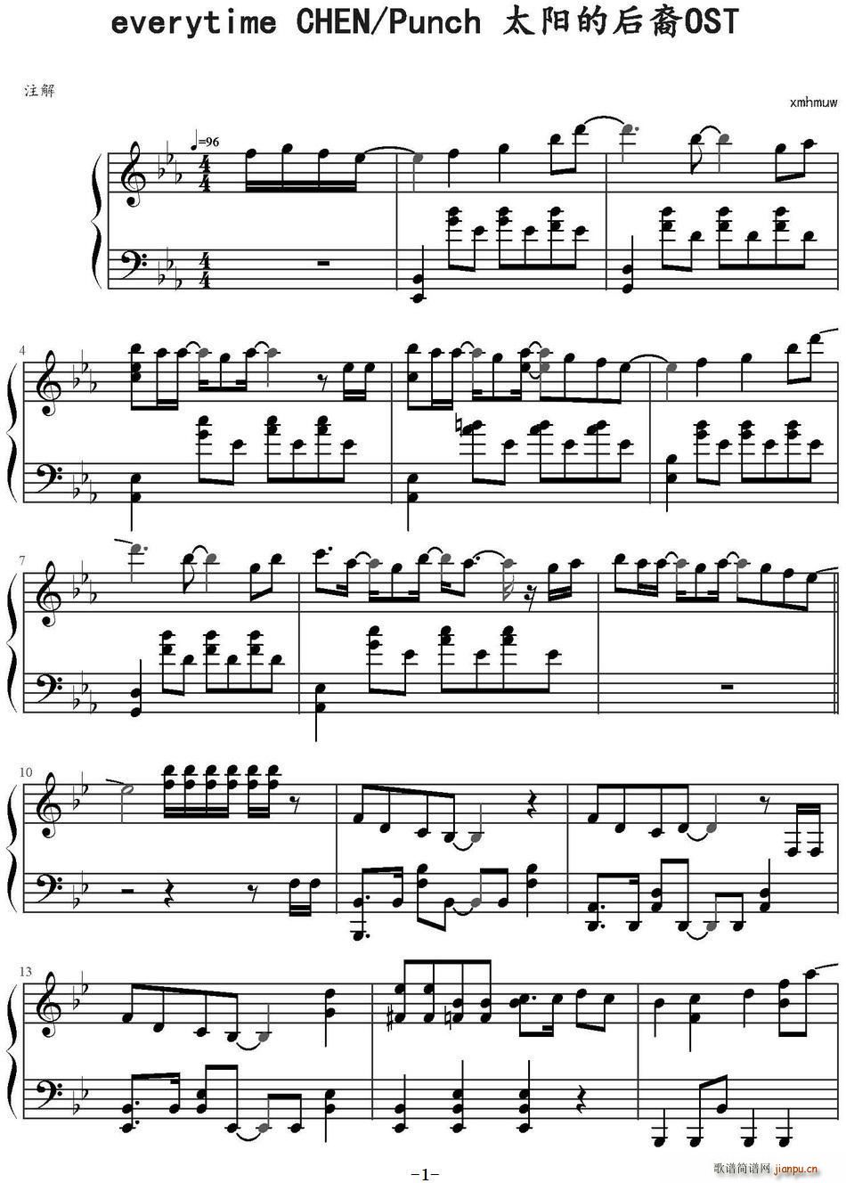 everytime CHEN Punch 太阳的后裔OST(十字及以上)1