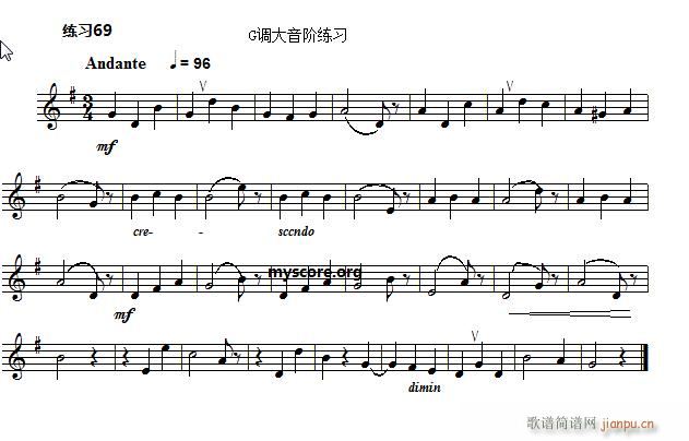 快速入门 附录 视唱浅易经典练习曲 69(十字及以上)1