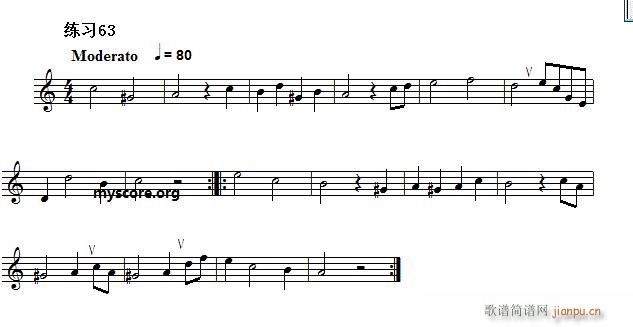快速入门 附录 视唱浅易经典练习曲 63(十字及以上)1