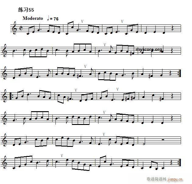 快速入门 附录 视唱浅易经典练习曲 55(十字及以上)1