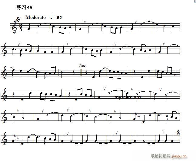 快速入门 附录 视唱浅易经典练习曲 49(十字及以上)1