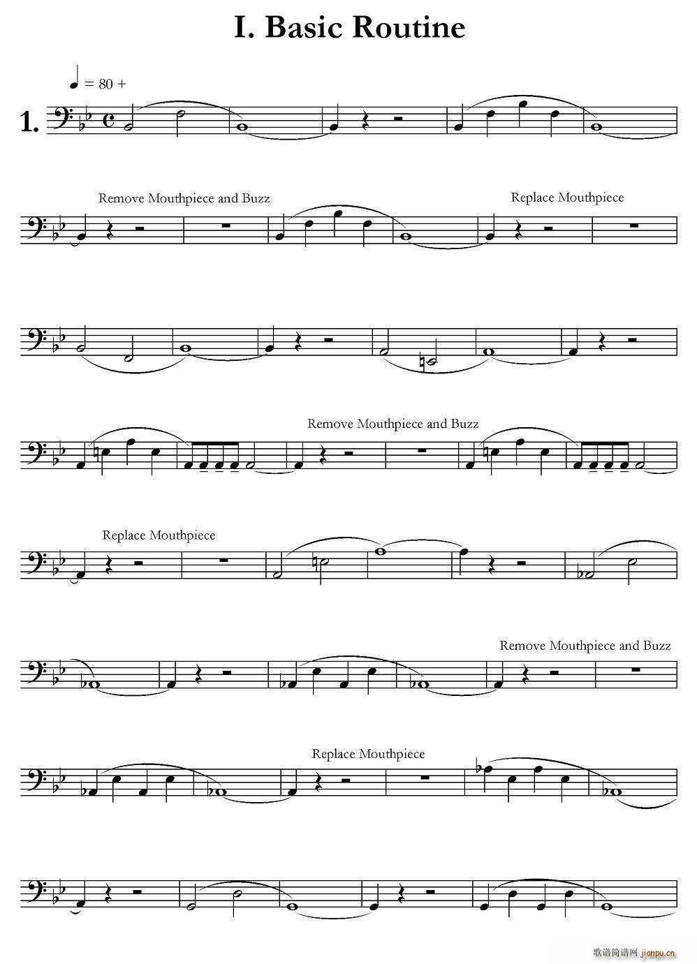 低音长号练习 Basic Routine 铜管(十字及以上)1
