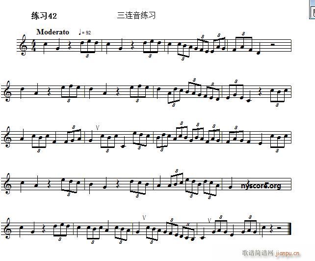 快速入门 附录 视唱浅易经典练习曲 42(十字及以上)1