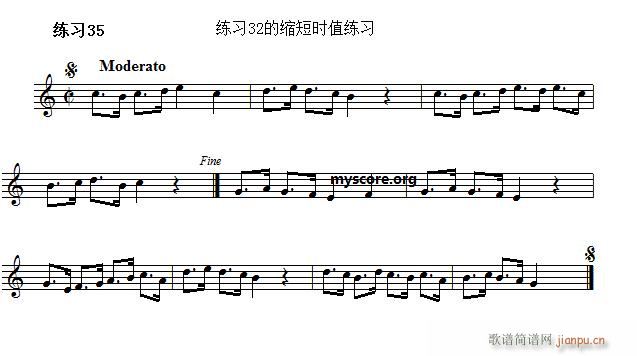 快速入门 附录 视唱浅易经典练习曲 35(十字及以上)1