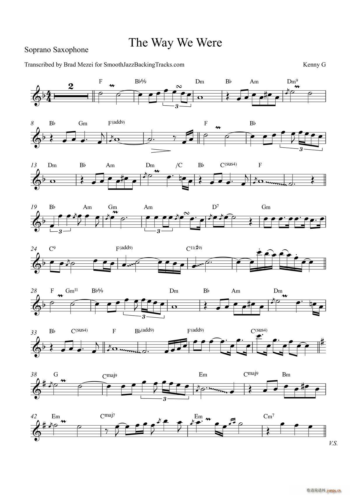 The Way We Were 高音萨克斯(十字及以上)1